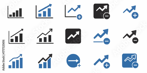 Icon set increase and decrease