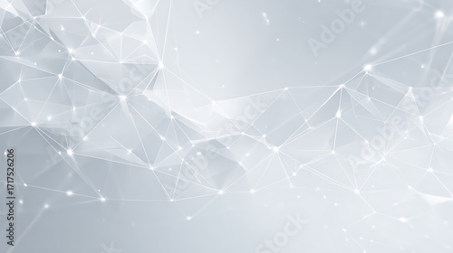 Abstract white polygonal geometric surface with connecting dots and lines, perfect for modern technology and science concepts
