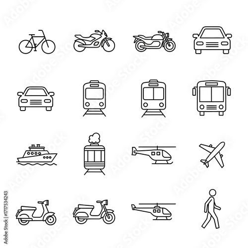 Collection of colorful, outlined icons representing smart home technology and digital devices.
