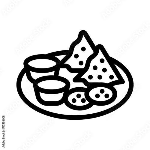 icon samosa with style outline