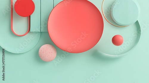 Wallpaper Mural background with geometric shapes and soft pastel colors Torontodigital.ca