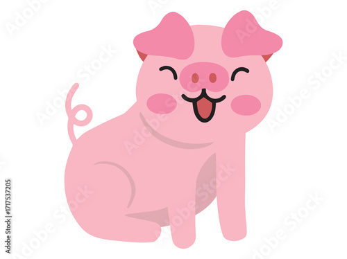 Cute Jungle Animal Background with Baby Pig 
