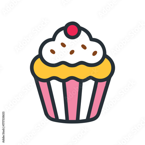 Three cupcakes with christmas decorations on top of them