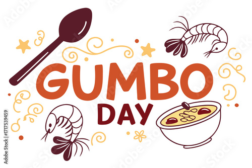 NATIONAL GUMBO DAY vector illustration design