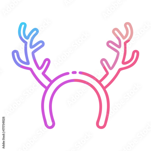 Colorful reindeer antlers headband in gradient style  