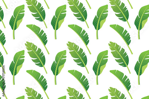 Seamless banana leaf pattern background. 