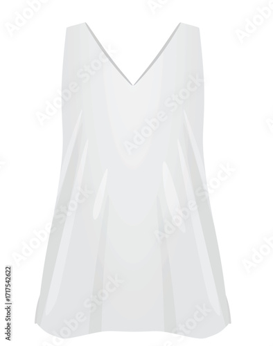 Female sleeveless vest t shirt. vector