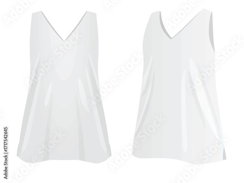 Female sleeveless vest t shirt. vector