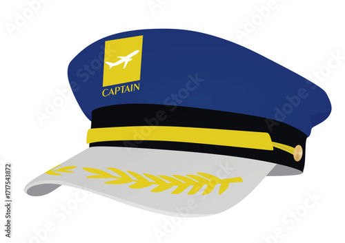 Pilot's airplane hat. vector illustration	
