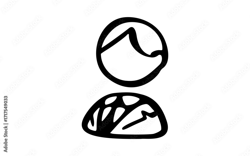 Obraz premium Minimalist Businessman or Office Worker Icon Illustration