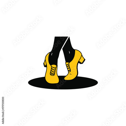 Vector art of pair of yellow highheeled shoes