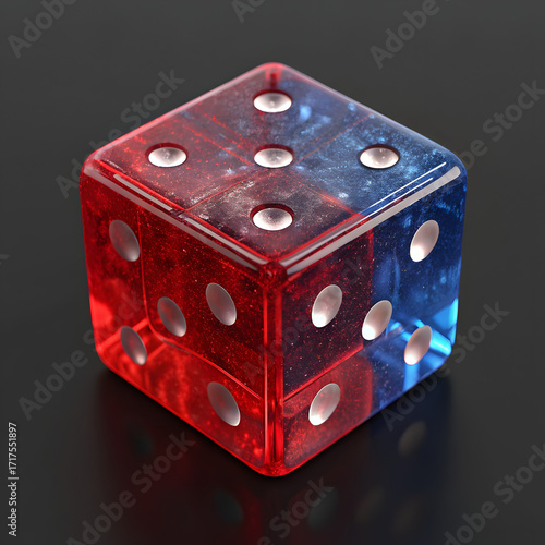 Crystal Rubik’s Cube with Deep Blue, Red, and Yellow Glow