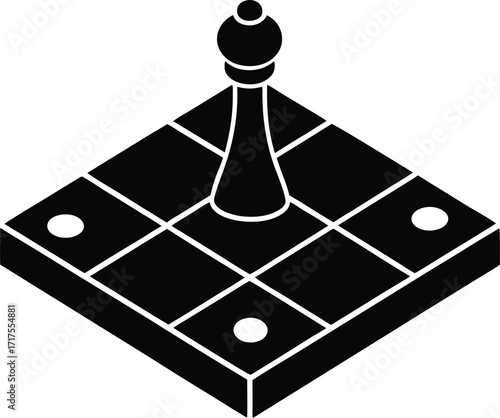 Ludo Board Silhouette Vector Art Illustration