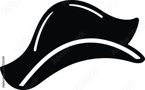 Pirate Hat Silhouette Vector Art Illustration