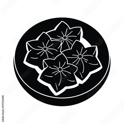 baklava shaped flowers plate