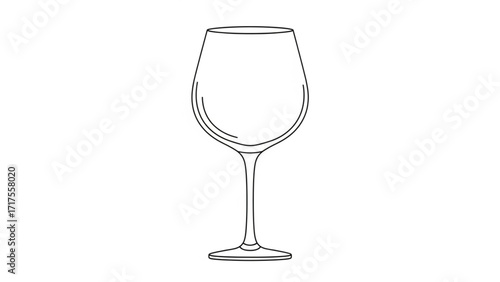 A minimalist illustration of an empty wine glass on a plain background, ideal for culinary designs