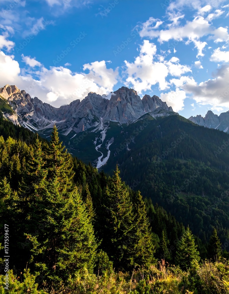 Fototapeta premium Mountain Scenery in the Alps.