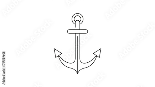 A simple black outline of an anchor symbolizing stability and maritime themes (1)