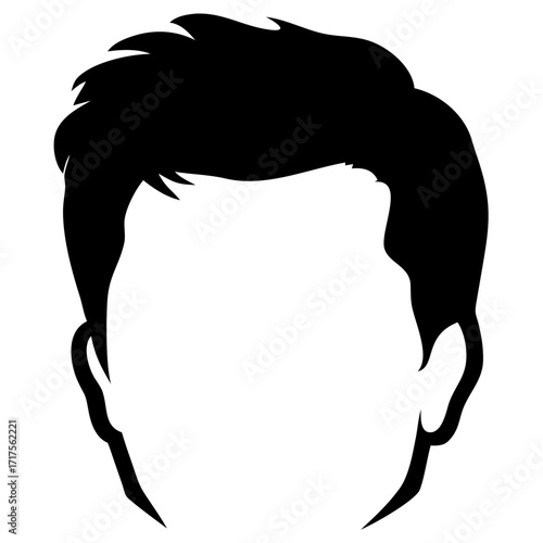 Modern Male Haircut Silhouette Vector Illustration Black Minimal Icon Stylish Barber Concept Clean Profile Art
