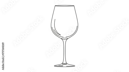 Elegant wine glass illustration on a plain background, suitable for culinary and design use
