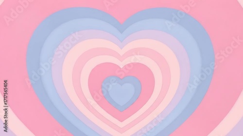 Wallpaper Mural Colorful concentric hearts in pastel shades create a soothing visual effect, ideal for backgrounds Torontodigital.ca