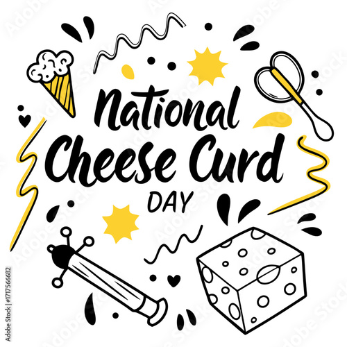 NATIONAL CHEESE CURD DAY vector illustration design