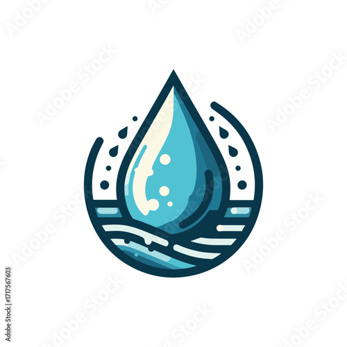 Stylized water droplet graphic representing purity and nature, suitable for eco-friendly themes