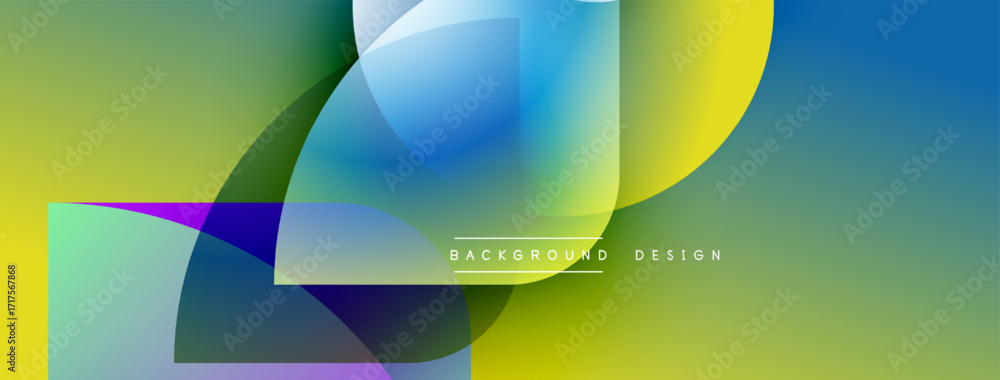 Fototapeta premium Abstract colorful design. Overlapping shapes create vibrant gradients, smooth transitions. Modern background for digital projects.