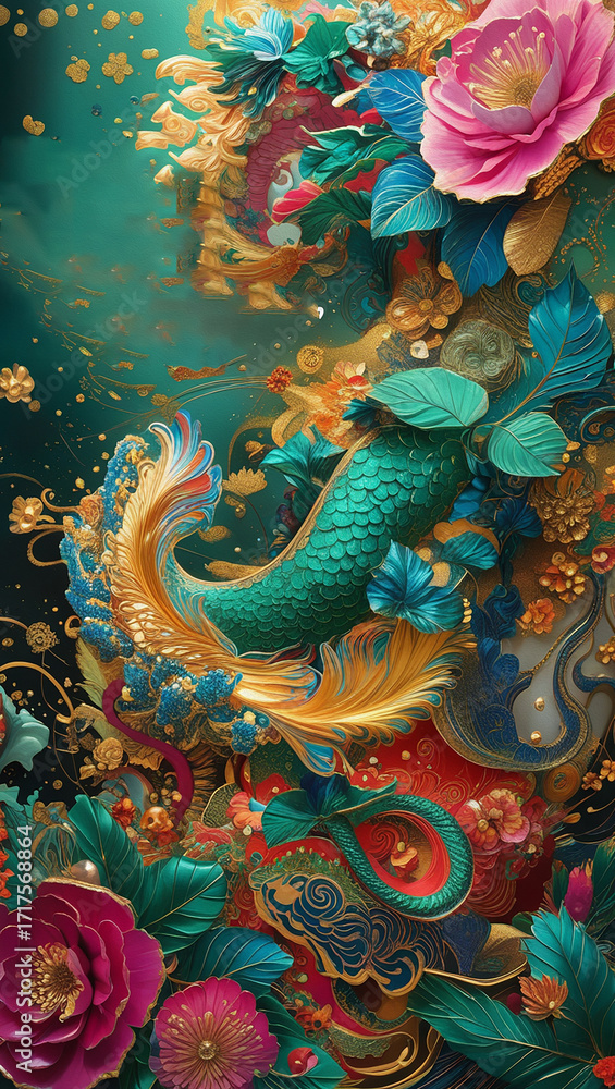 Fototapeta premium chinese dragon statue