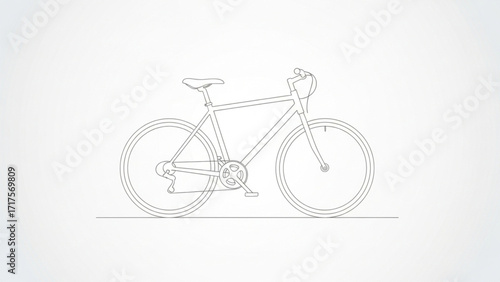 Minimalistic outline of a bicycle on a light background, showcasing design simplicity for creative projects