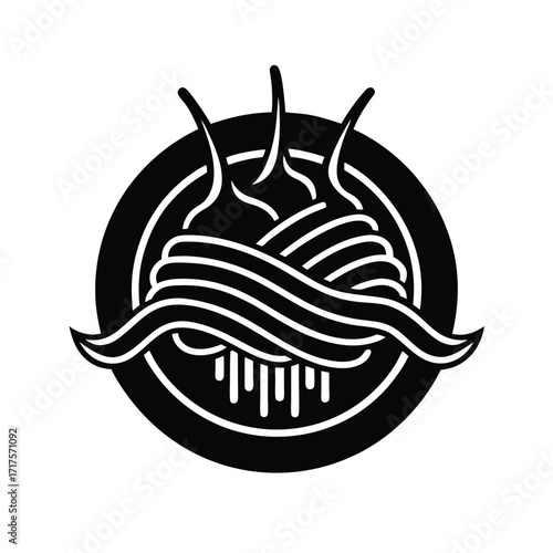 pasta icon spaghetti style vector