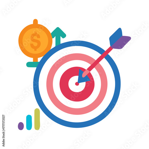 Target with arrow and dollar symbol