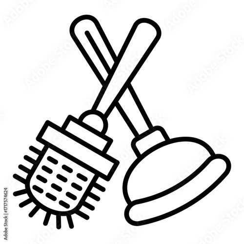Toilet sweeping Icon