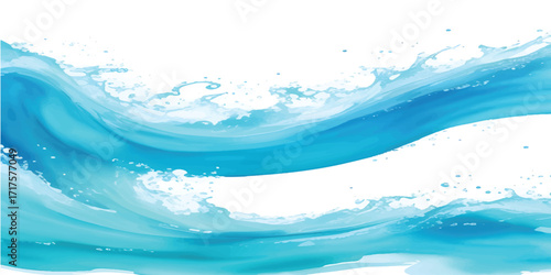 Soft Blue Ocean Watercolor Abstract – Calm Tranquil Wave Background for Digital Art, Graphic Design, Posters, and Social Media Graphics
