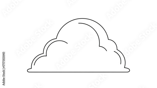 Simple illustration of a fluffy cloud against a white background, symbolizing weather concepts