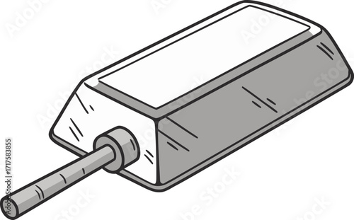 Single Zinc Ingot Illustration. Realistic Zinc Bar Design. Industrial Zinc Ingot Artwork. Single Zinc Bar Drawing. Raw Zinc Ingot Concept. Shiny Zinc Bar Illustration. Classic Zinc Ingot for Industry