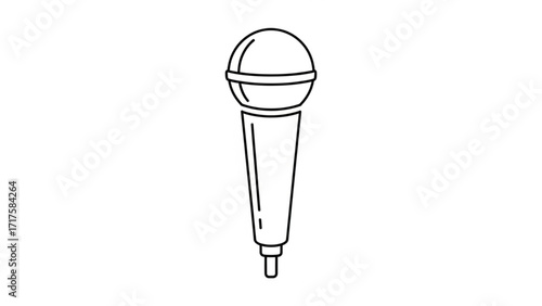 Simple illustration of a microphone on a white background, ideal for music and performance themes