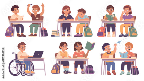 Children Learning and Interacting in a Classroom Setting school education