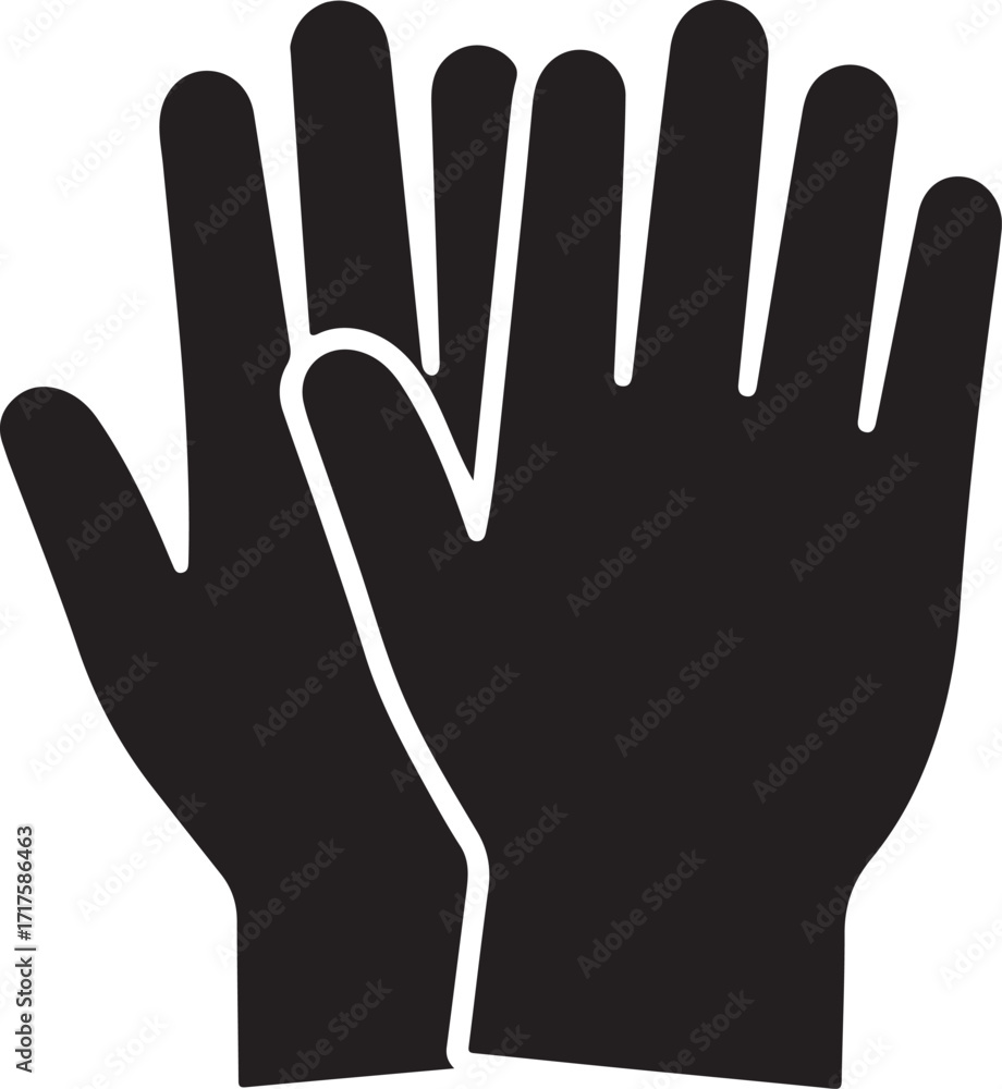 Obraz premium protective gloves silhouette on white background