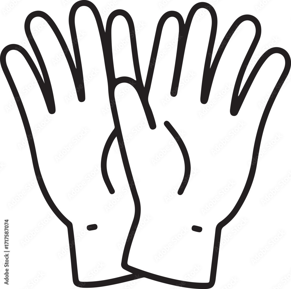 Obraz premium protective gloves silhouette on white background