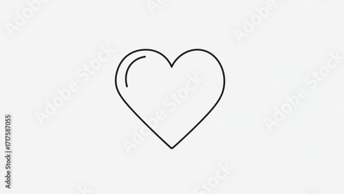 Simple outline of a heart symbol on a plain background, conveying love and affection