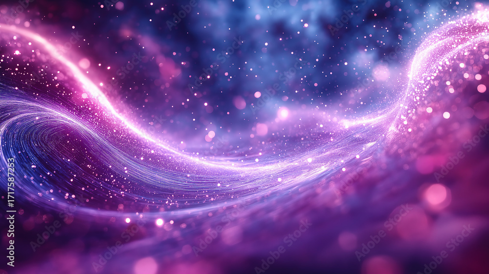 Obraz premium Dreamy Pink-Purple Light Bands, Creative Poster and Web Decoration Background