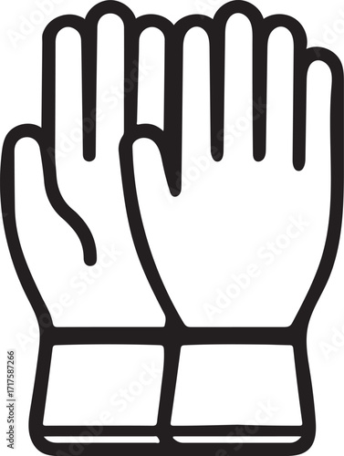 protective gloves silhouette on white background