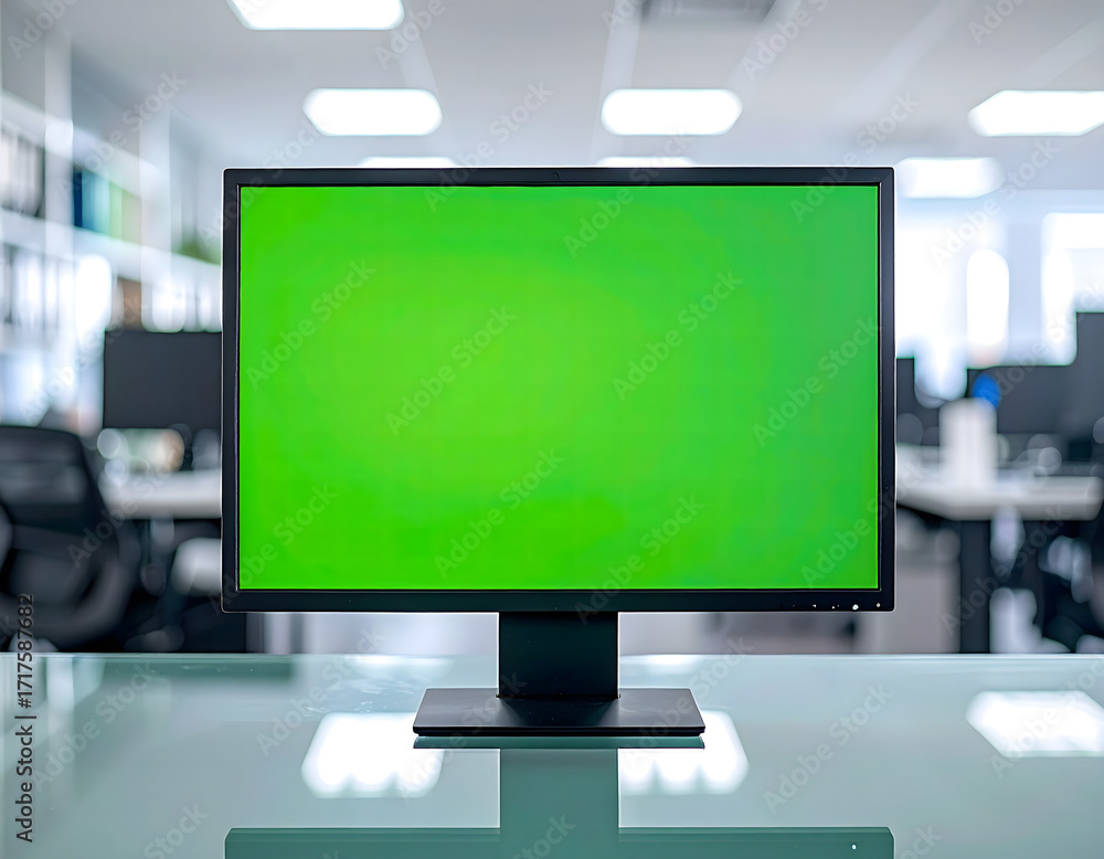 Naklejka premium LCD TV monitor on a desk with blank screen