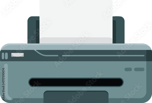 Modern inkjet printer office home technology document output device vector
