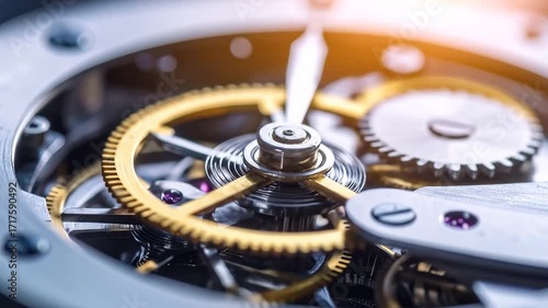 Wallpaper Mural Detailed Close-up of a Watch Movement Mechanism Torontodigital.ca