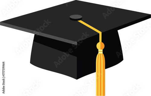 Graduation cap tassel academic achievement education symbol vector