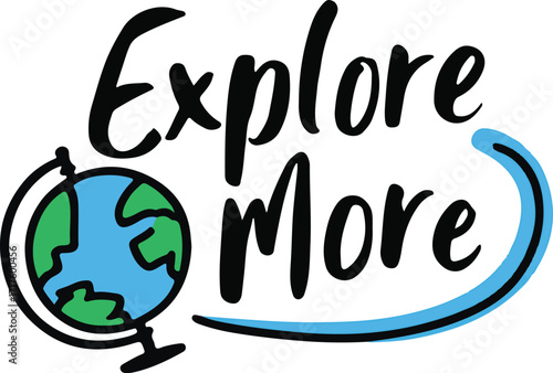 Explore more globe design with whimsical font for travel and adventure