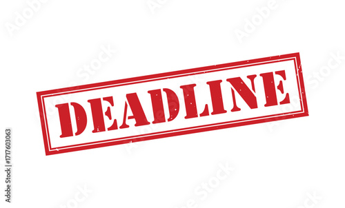 Deadline red rubber stamp. Deadline Grunge design with dust scratches.
Deadline sign, logo, badge, icon, sticker, label, emblem, stamp, symbol isolated illustration.