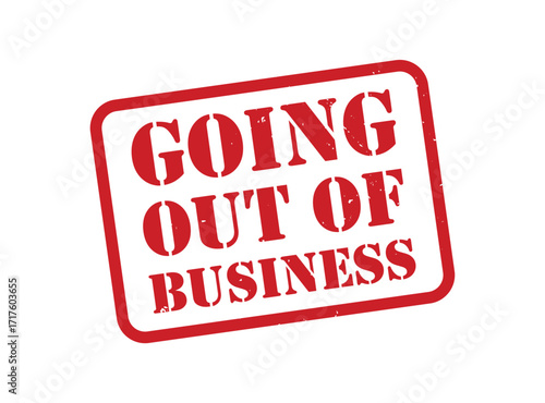 Going Out of Business red rubber stamp. Going Out of Business Grunge design with dust scratches.
Going Out of Business sign, logo, badge, icon, sticker, label, emblem, stamp, symbol isolated illustrat